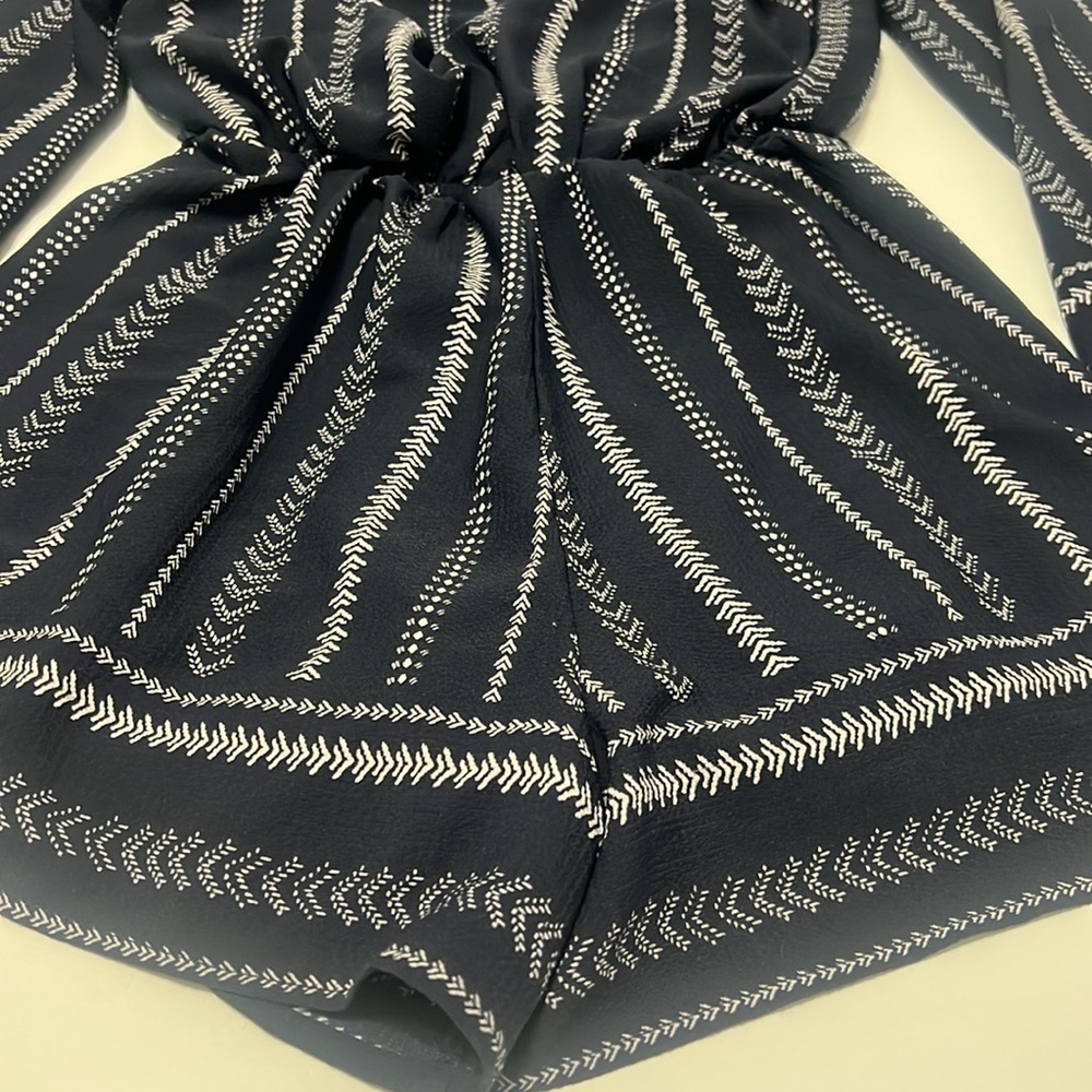 TRAC blue and white short jumper romper with long sleeve - Picture 2 of 8